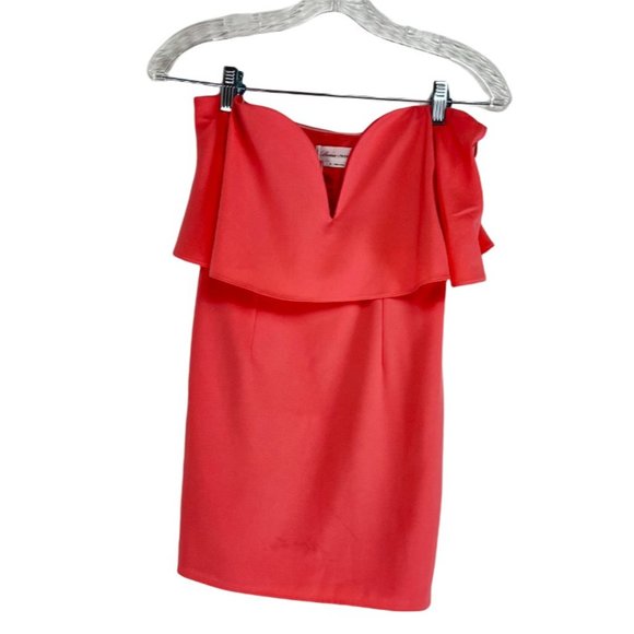 NWT Lovers & Friends Size XS Strapless Mini Dress Coral - Picture 1 of 7
